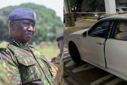 Photocollage of IG Kanja and late Charles Were's Toyota vehicle.